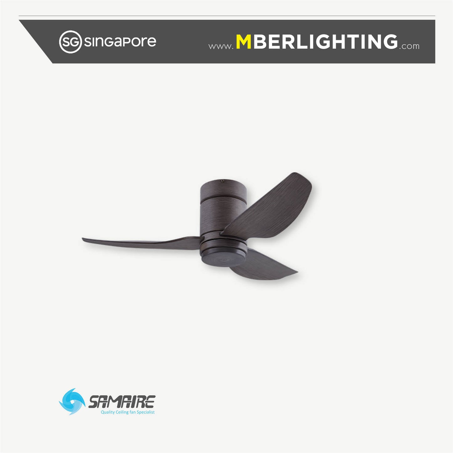 HG 3-Blades Hugger Ceiling Fan DRIFTWOOD
