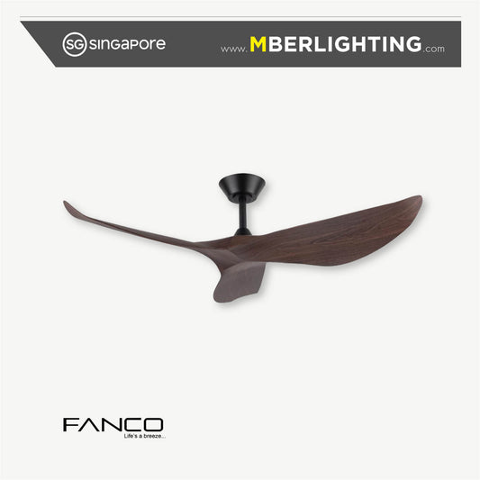 HURACAN 3-Blades Drop-Rod Ceiling Fan WOOD