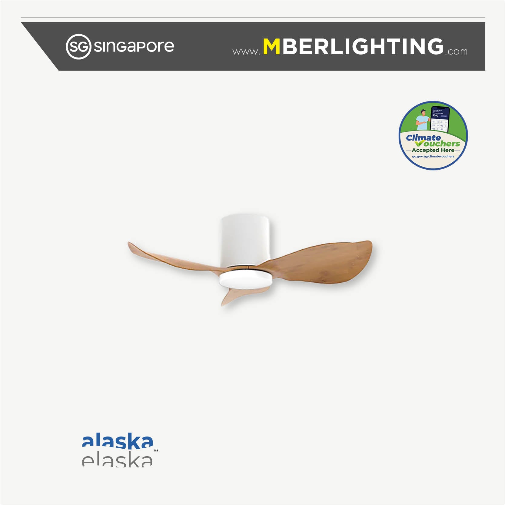 HYDSEN 3-Blades Hugger Ceiling Fan PARQUET