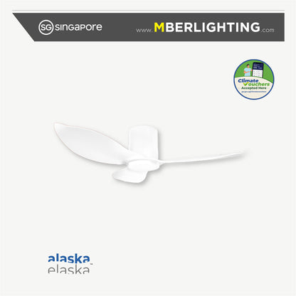 alaska hydsen 46" ceiling fan in full white with LED