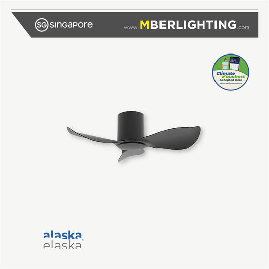 HYSON 3-Blades Hugger Ceiling Fan BLACK