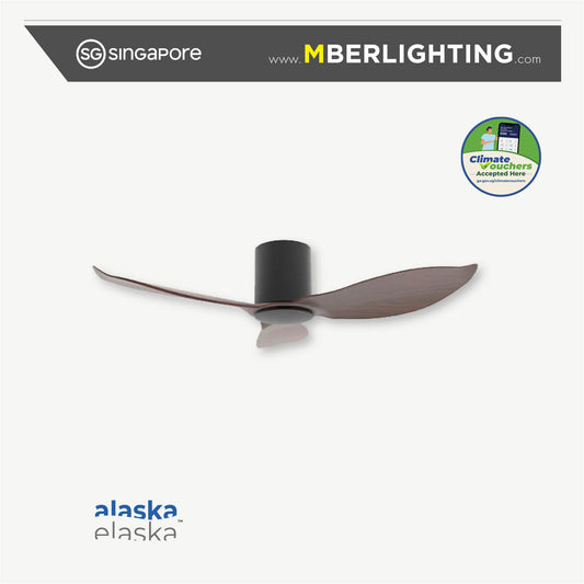 HYSON 3-Blades Hugger Ceiling Fan DARK WOOD