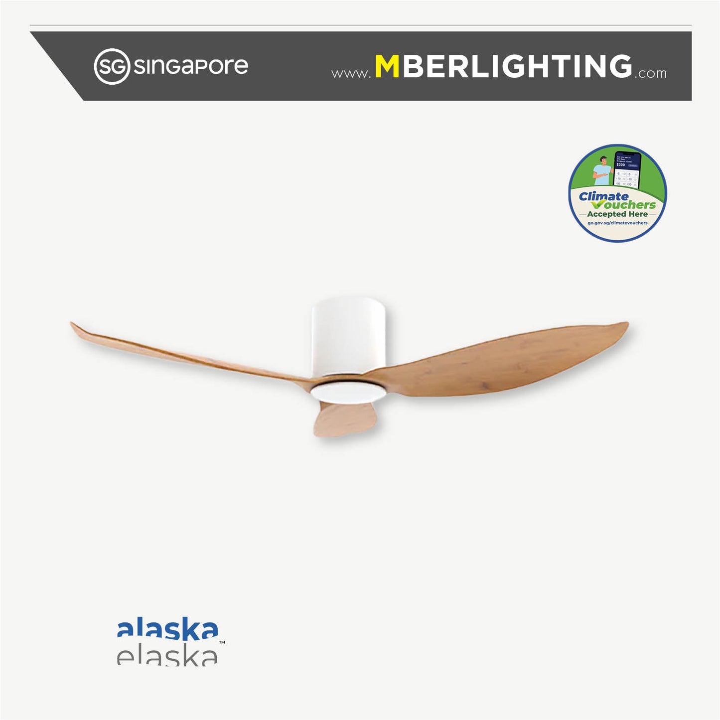 HYSON 3-Blades Hugger Ceiling Fan PARQUET