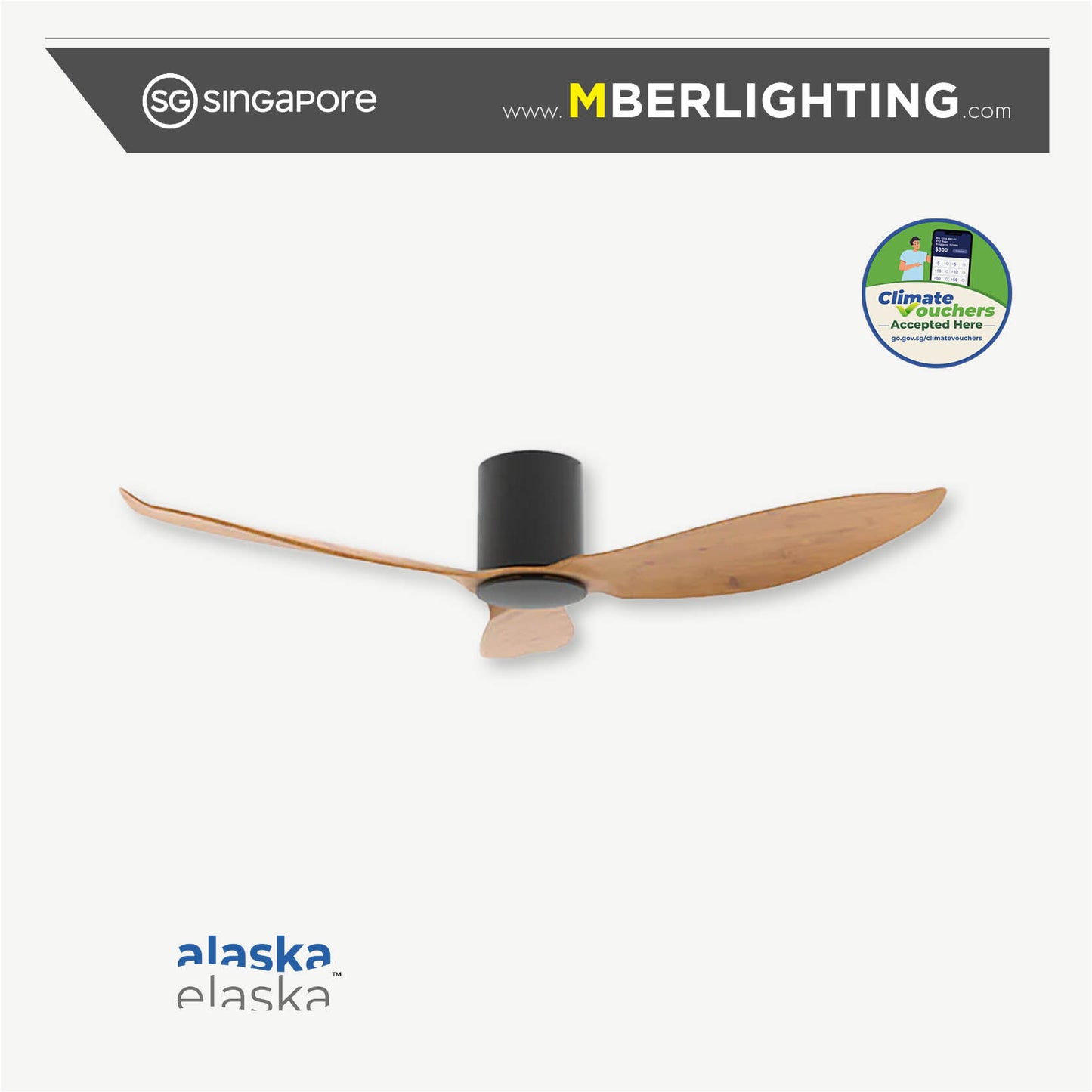 HYSON 3-Blades Hugger Ceiling Fan PARQUET