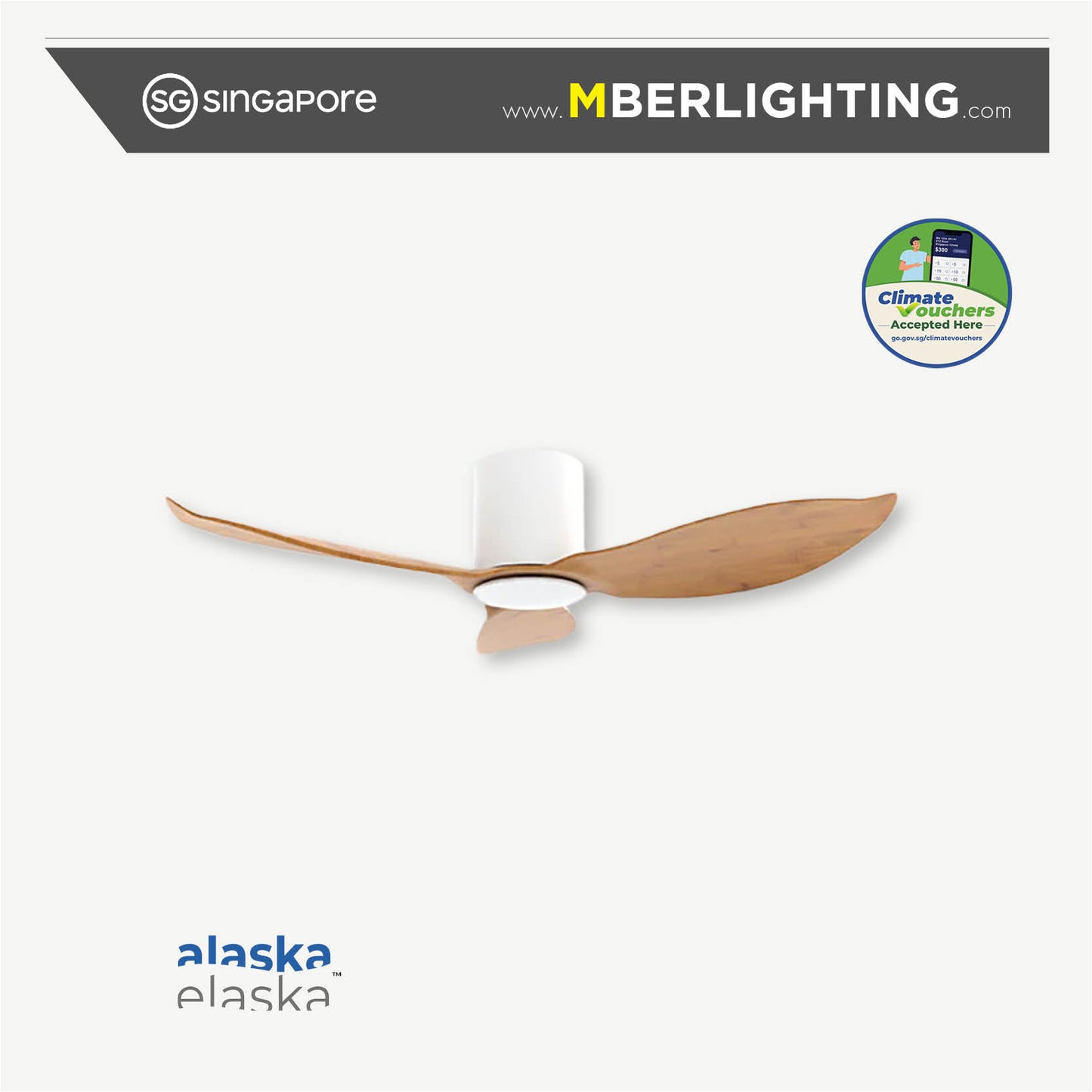 HYSON 3-Blades Hugger Ceiling Fan PARQUET