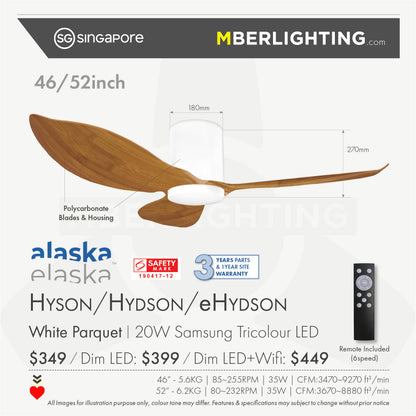 HYSON 3-Blades Hugger Ceiling Fan PARQUET