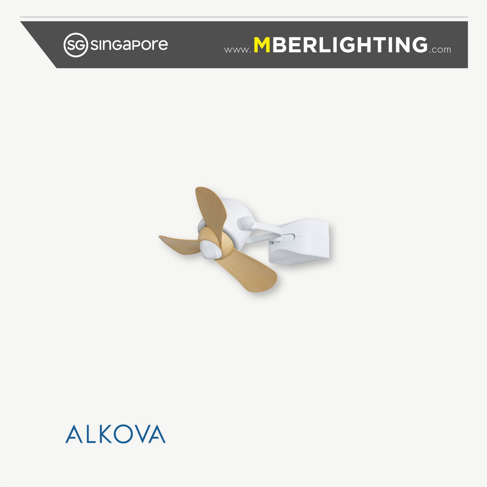 Alkova Joy-W maple blade wall mount fan 