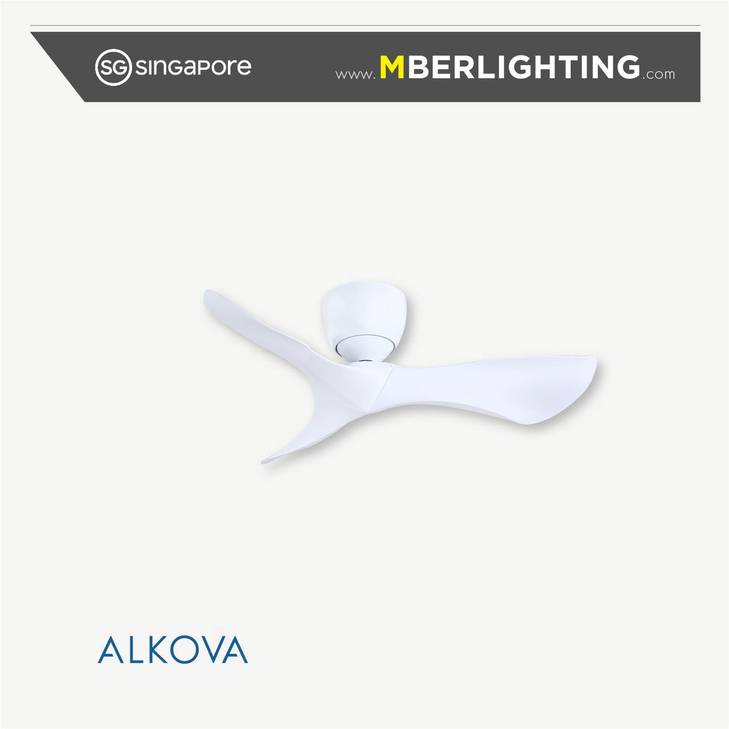 KOKO-G2-HG 3-Blades Drop-Rod Ceiling Fan WHITE