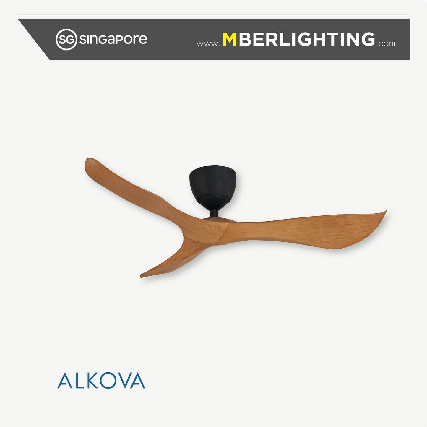 KOKO-G2-HG 3-Blades Drop-Rod Ceiling Fan CARAMEL