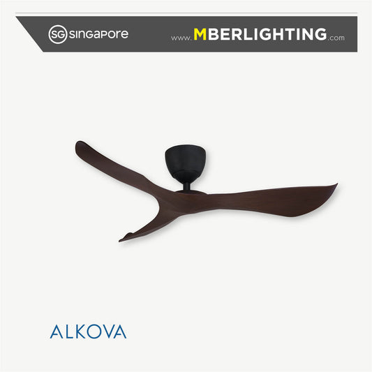 KOKO-G2-HG 3-Blades Drop-Rod Ceiling Fan WALNUT