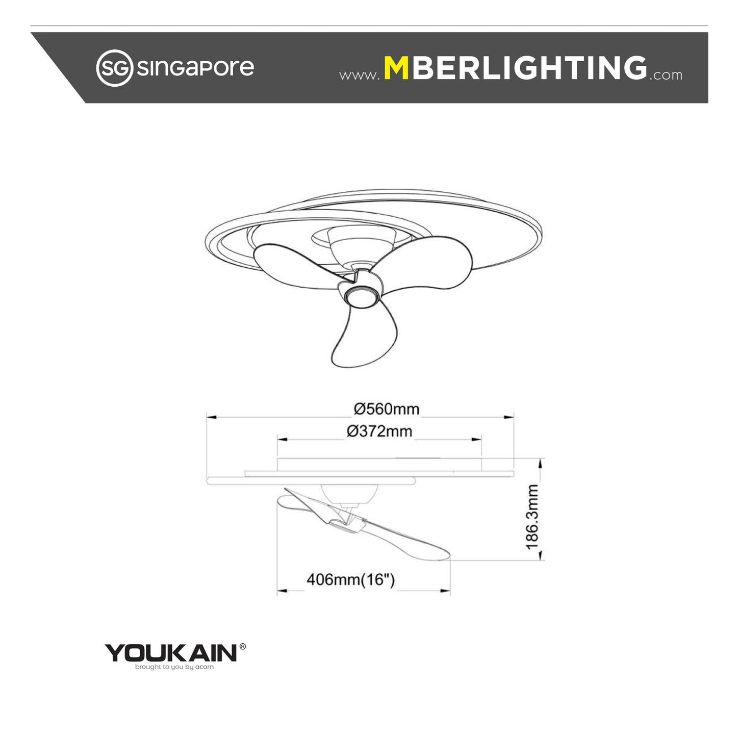 LUMINARY YJ-1013 Ceiling Light with Air Circulator