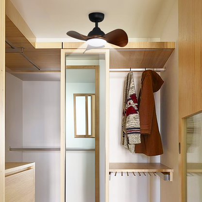 MILI 3-Blades Drop Rod Ceiling Fan WALNUT