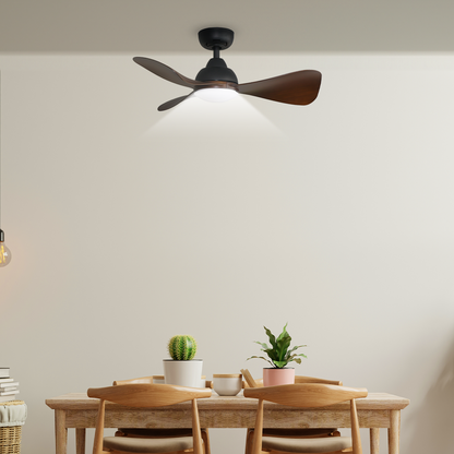 MILI 3-Blades Drop Rod Ceiling Fan WALNUT