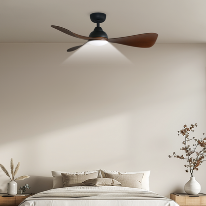 MILI 3-Blades Drop Rod Ceiling Fan WALNUT