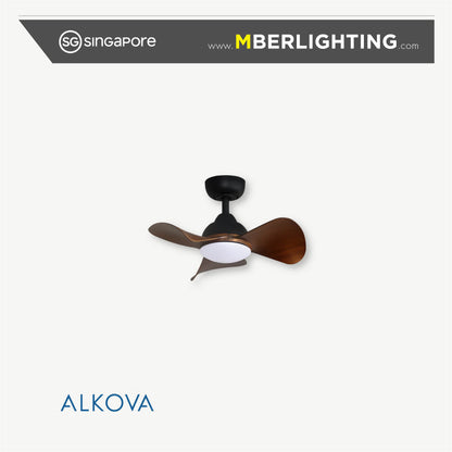 MILI 3-Blades Drop Rod Ceiling Fan WALNUT