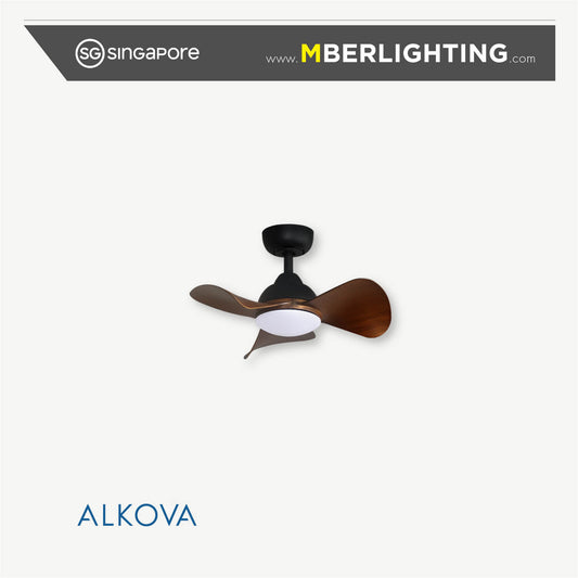 MILI 3-Blades Drop Rod Ceiling Fan WALNUT