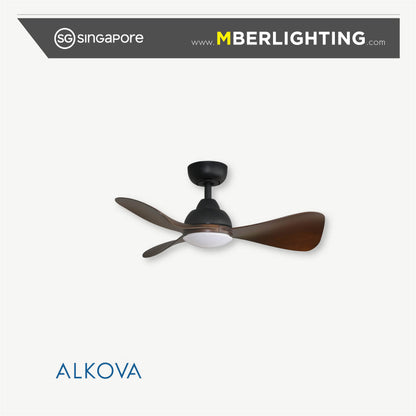 MILI 3-Blades Drop Rod Ceiling Fan WALNUT