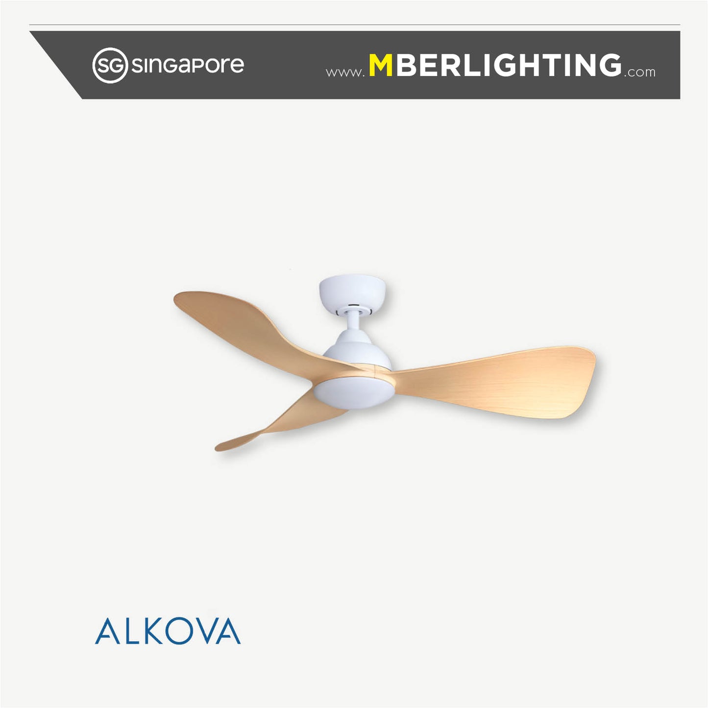 MILI 3-Blades Drop Rod Ceiling Fan MAPLE