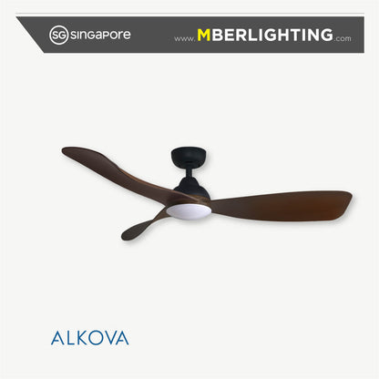 MILI 3-Blades Drop Rod Ceiling Fan WALNUT