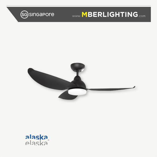 PEARL 3-Blades Drop Rod Ceiling Fan BLACK