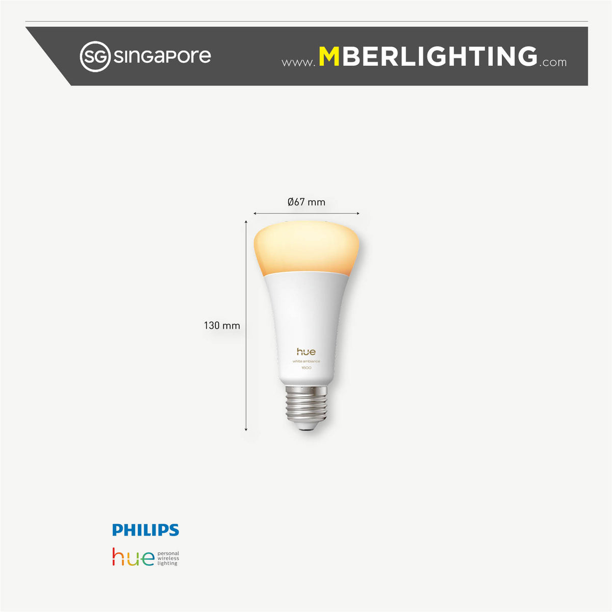Philips Hue A60 E27 Bulb White Ambiance 15W