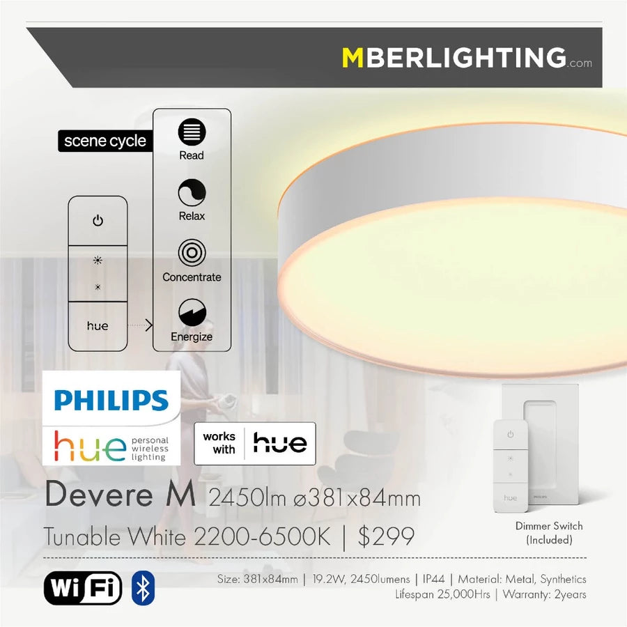 Philips Hue Devere White Ambience Smart Ceiling Light specs-2