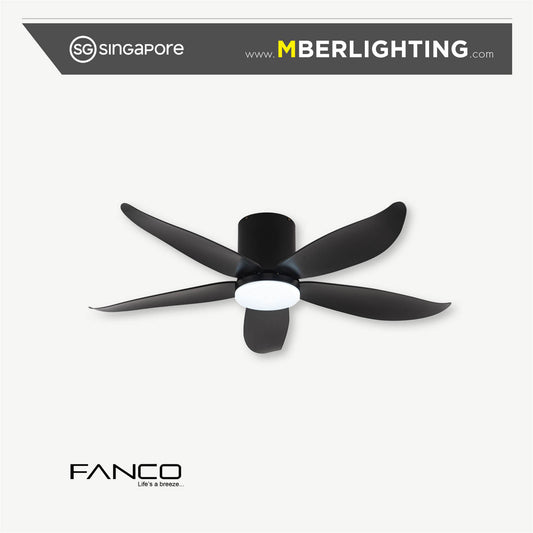 RITO5 5-Blades Hugger Ceiling Fan BLACK