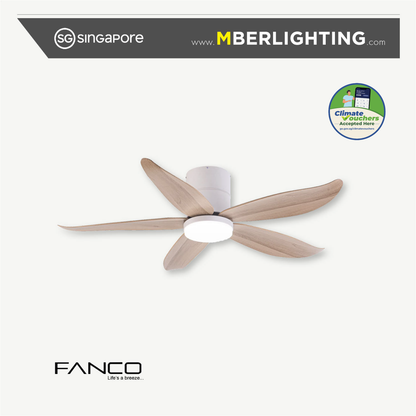 RITO5 5-Blades Hugger Ceiling Fan WHITE PINE