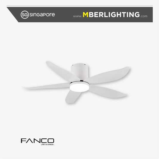 RITO5 5-Blades Hugger Ceiling Fan WHITE
