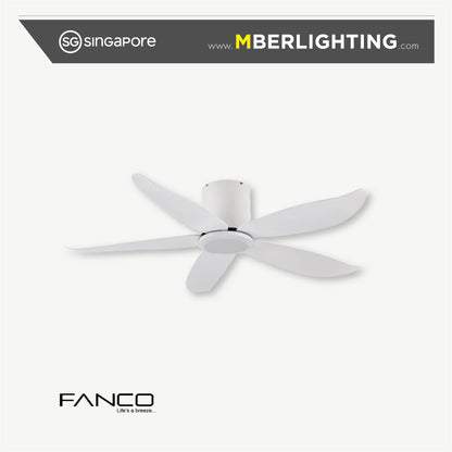 RITO5 5-Blades Hugger Ceiling Fan WHITE
