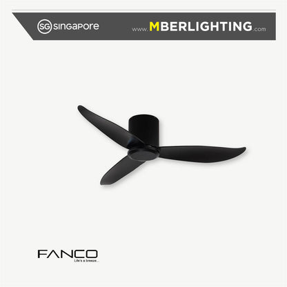 RITO3 3-Blades Hugger Ceiling Fan BLACK