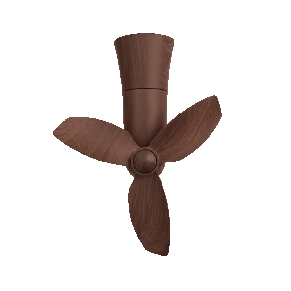 Spin Savannah dark wood grain ceiling mount corner fan animated gif