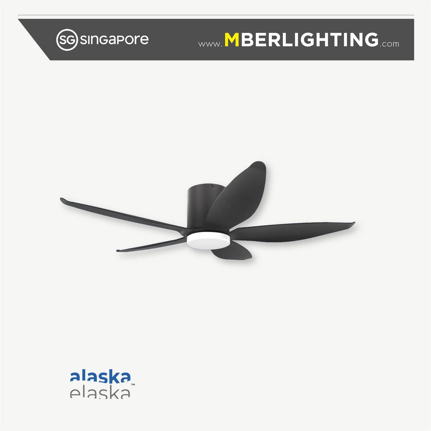 STARASON+ 5-Blades Hugger Ceiling Fan BLACK