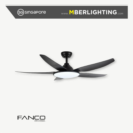 TRIBUTO 5-Blades Drop-Rod Ceiling Fan BLACK