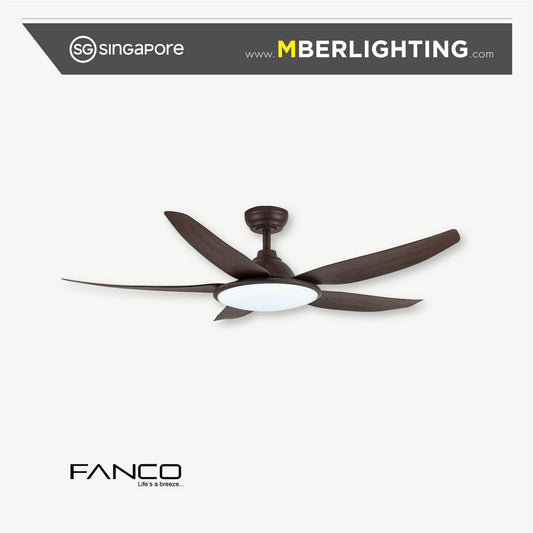 TRIBUTO 5-Blades Drop-Rod Ceiling Fan OAK WOOD
