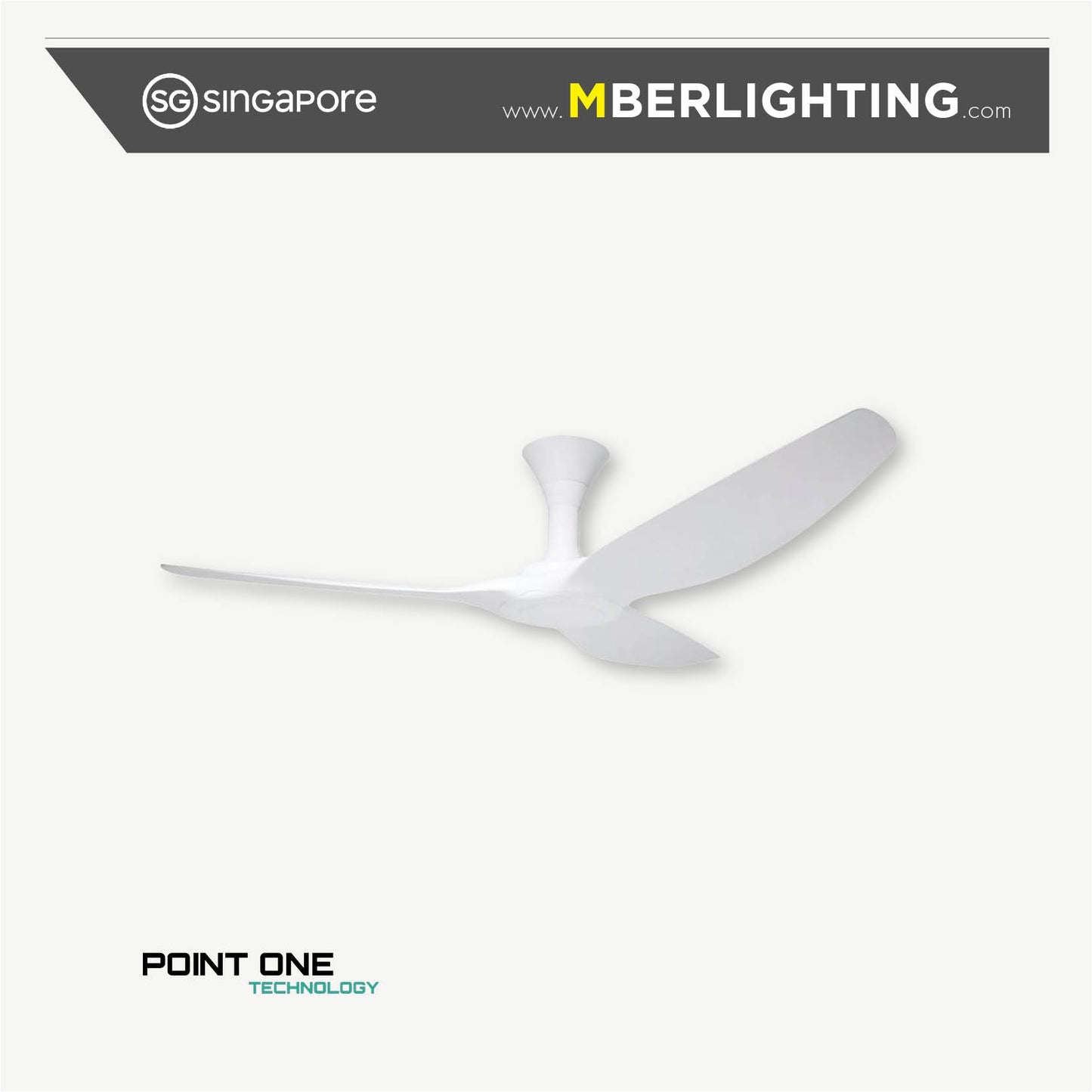 TYPHOON RS 3-Blades Hugger Ceiling Fan WHITE