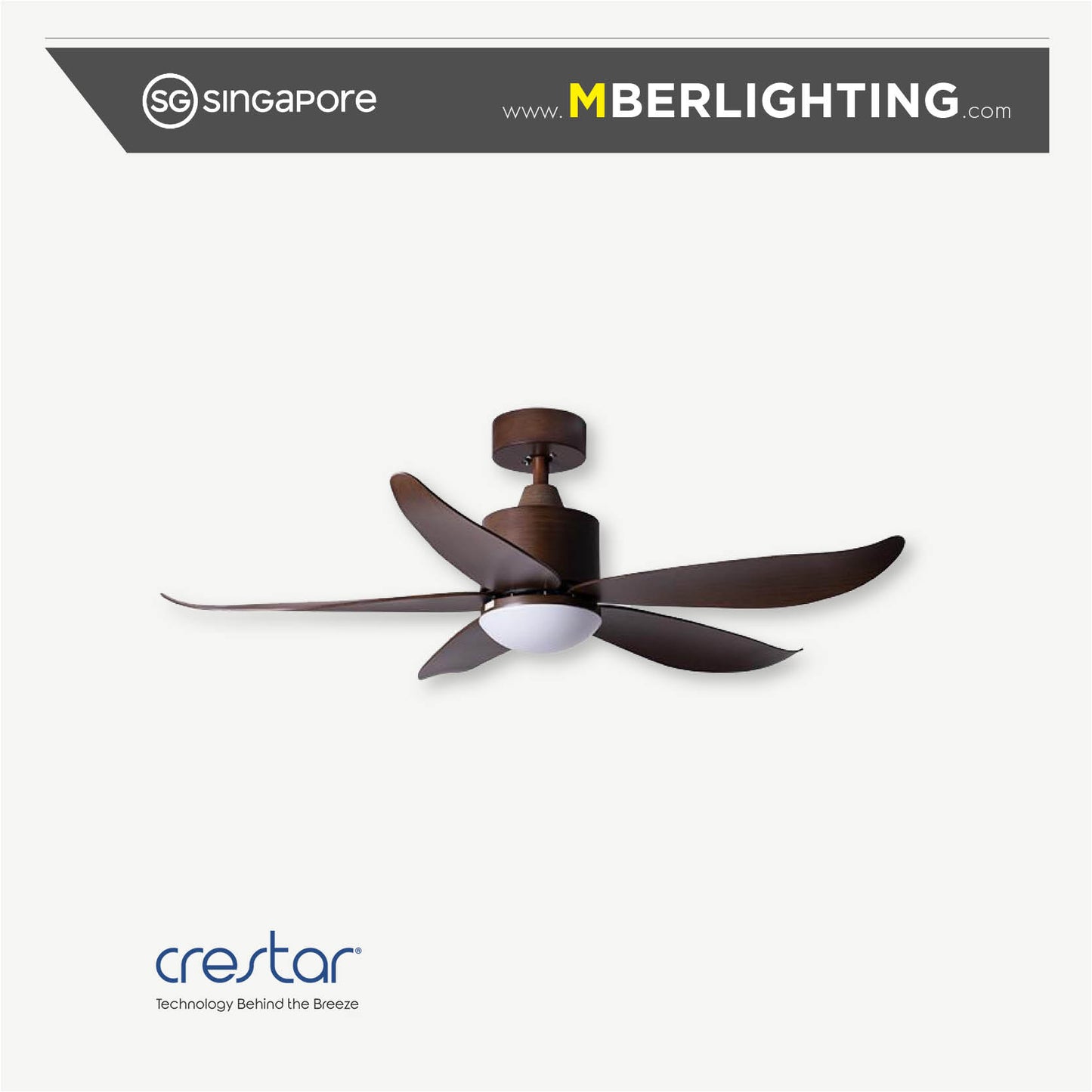VALUEAIR 5-Blades Drop-Rod Ceiling Fan WOOD
