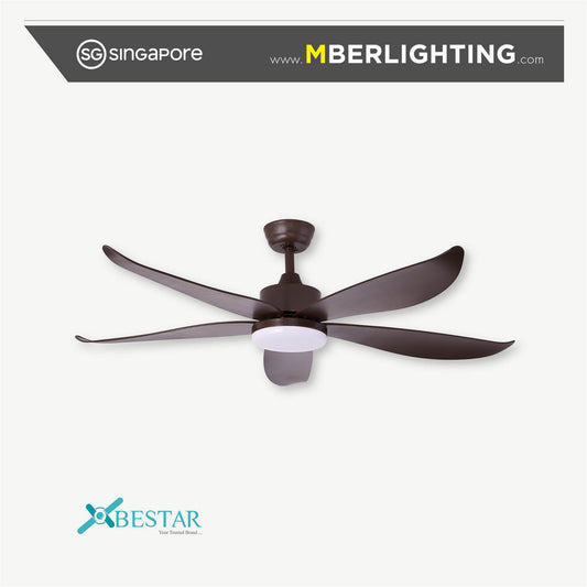 VINO 5-Blades Drop Rod Ceiling Fan MOCHA