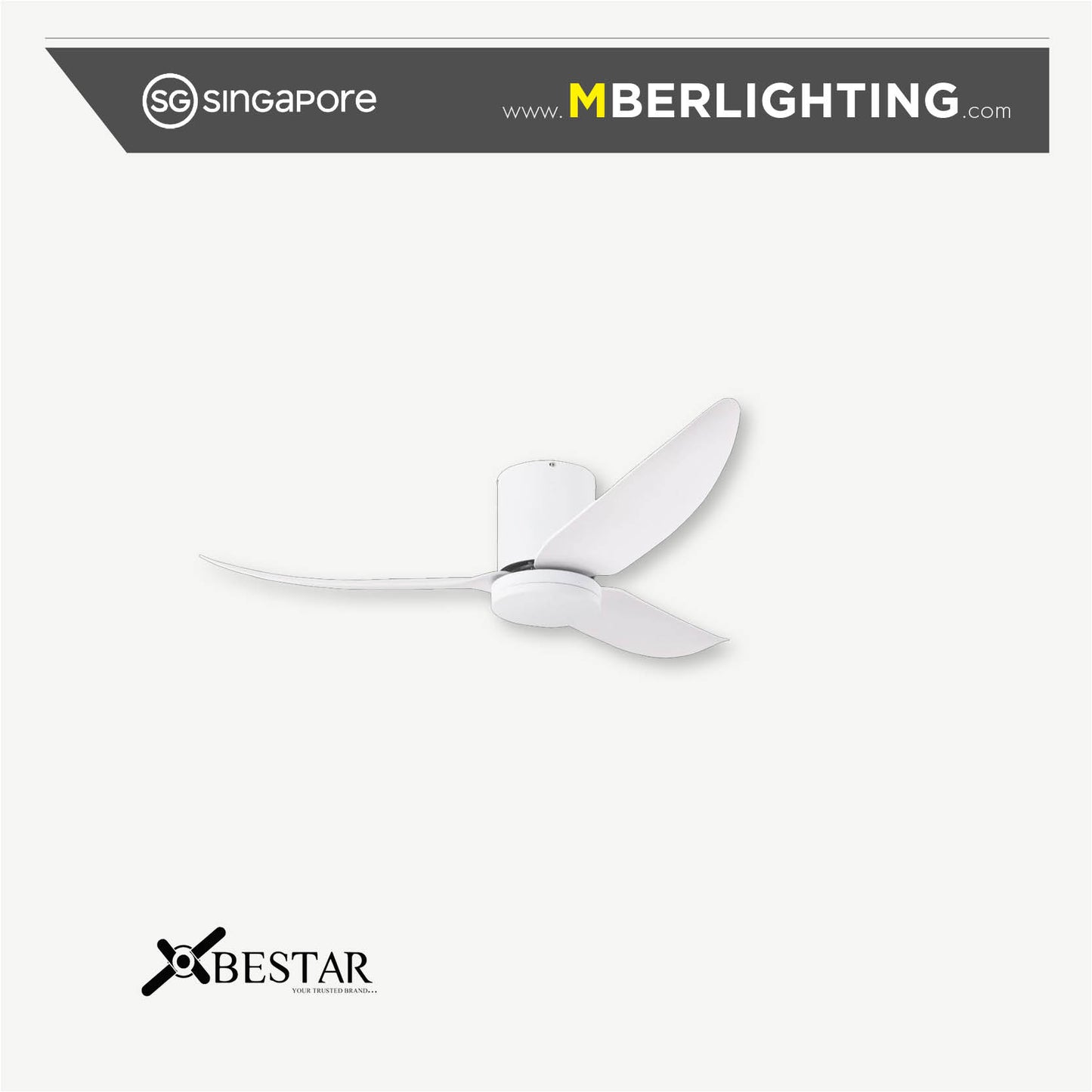 VITO3 3-Blades Hugger Ceiling Fan WHITE