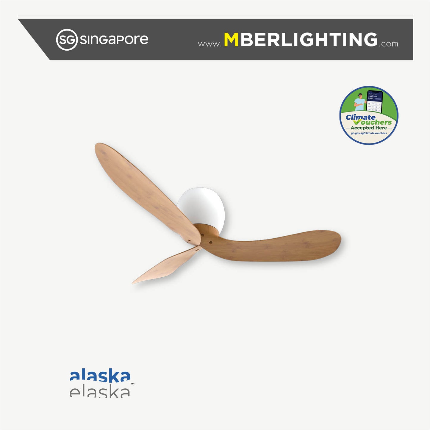 WARP 3-Blades Hugger Ceiling Fan PARQUET