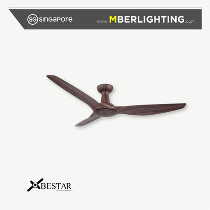 SLEEK 3-Blades Drop Rod Ceiling Fan OAK WOOD