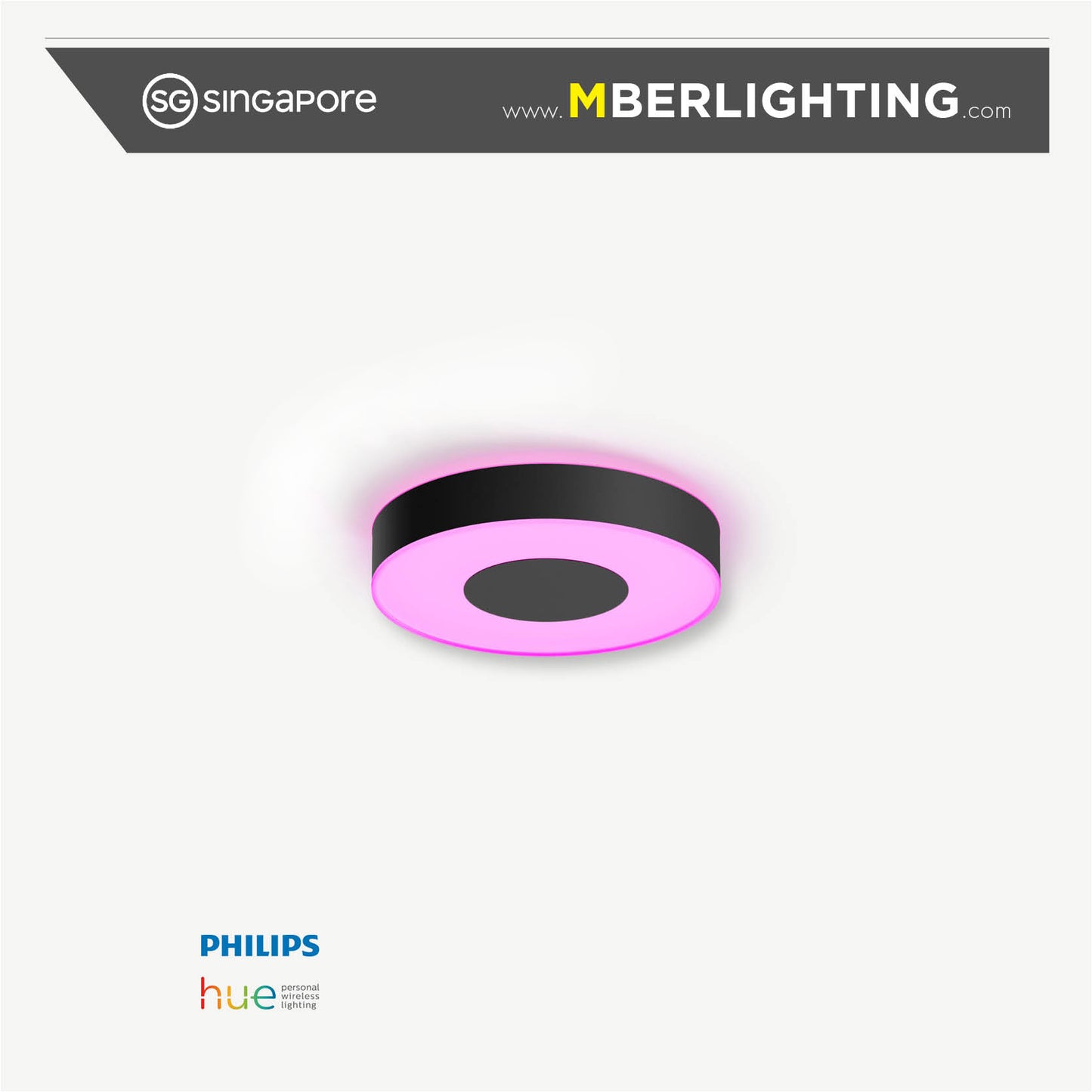 Philips Hue Xamento Smart Ceiling Light in black