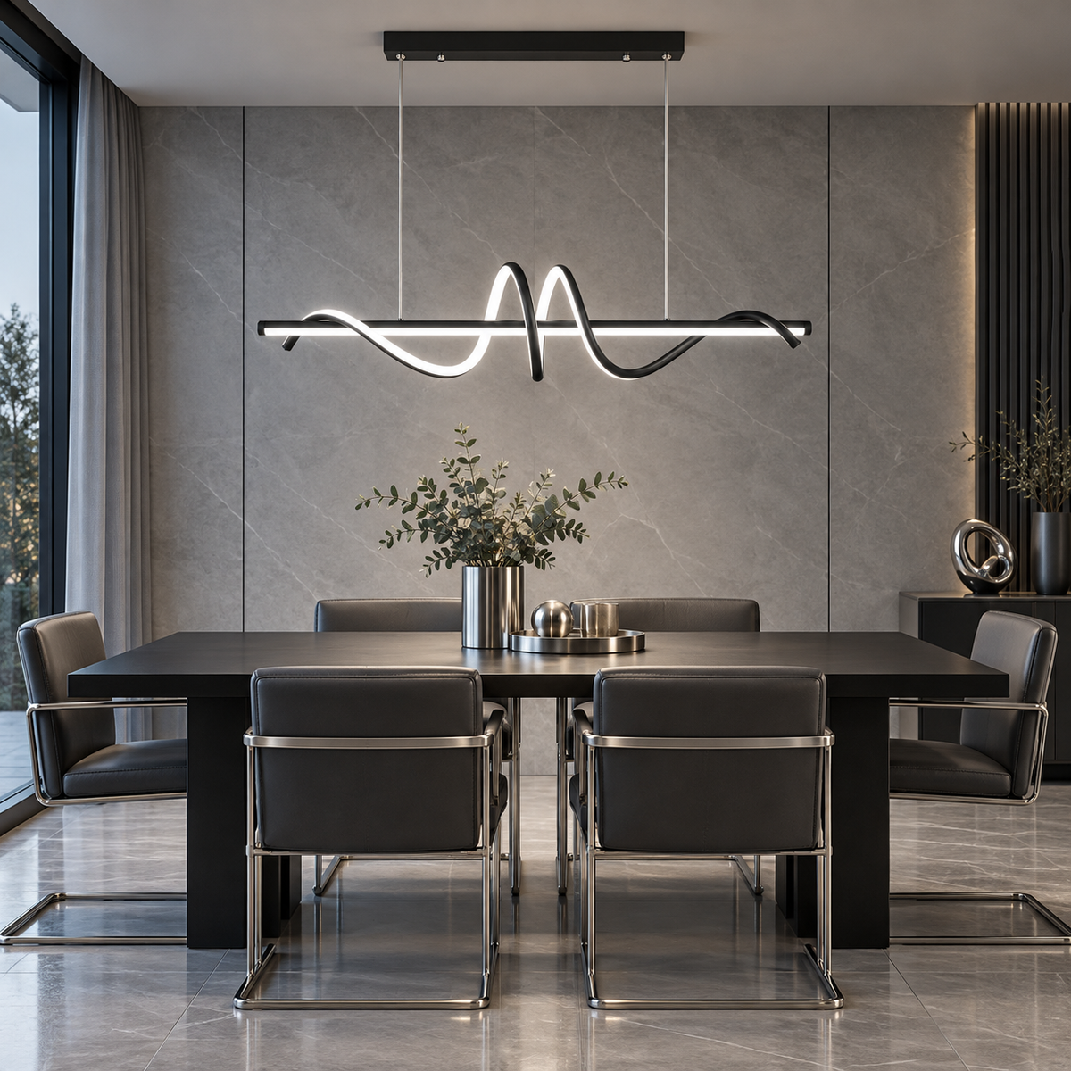 Curved LED Hanging Light