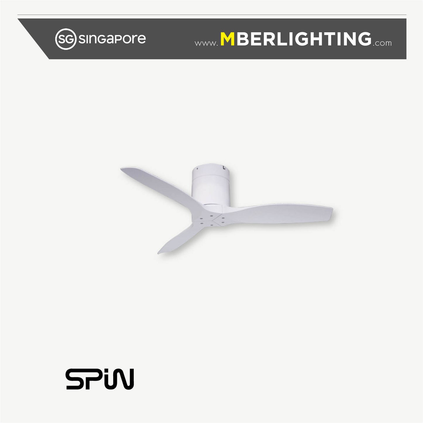 SIGNATURES 3-Blades Hugger Ceiling Fan QUINCY WHITE