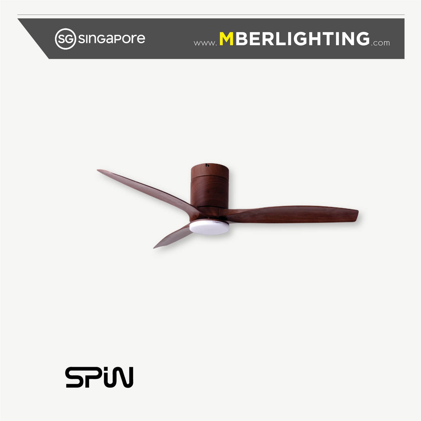 SIGNATURES 3-Blades Hugger Ceiling Fan SAVANNAH WALNUT
