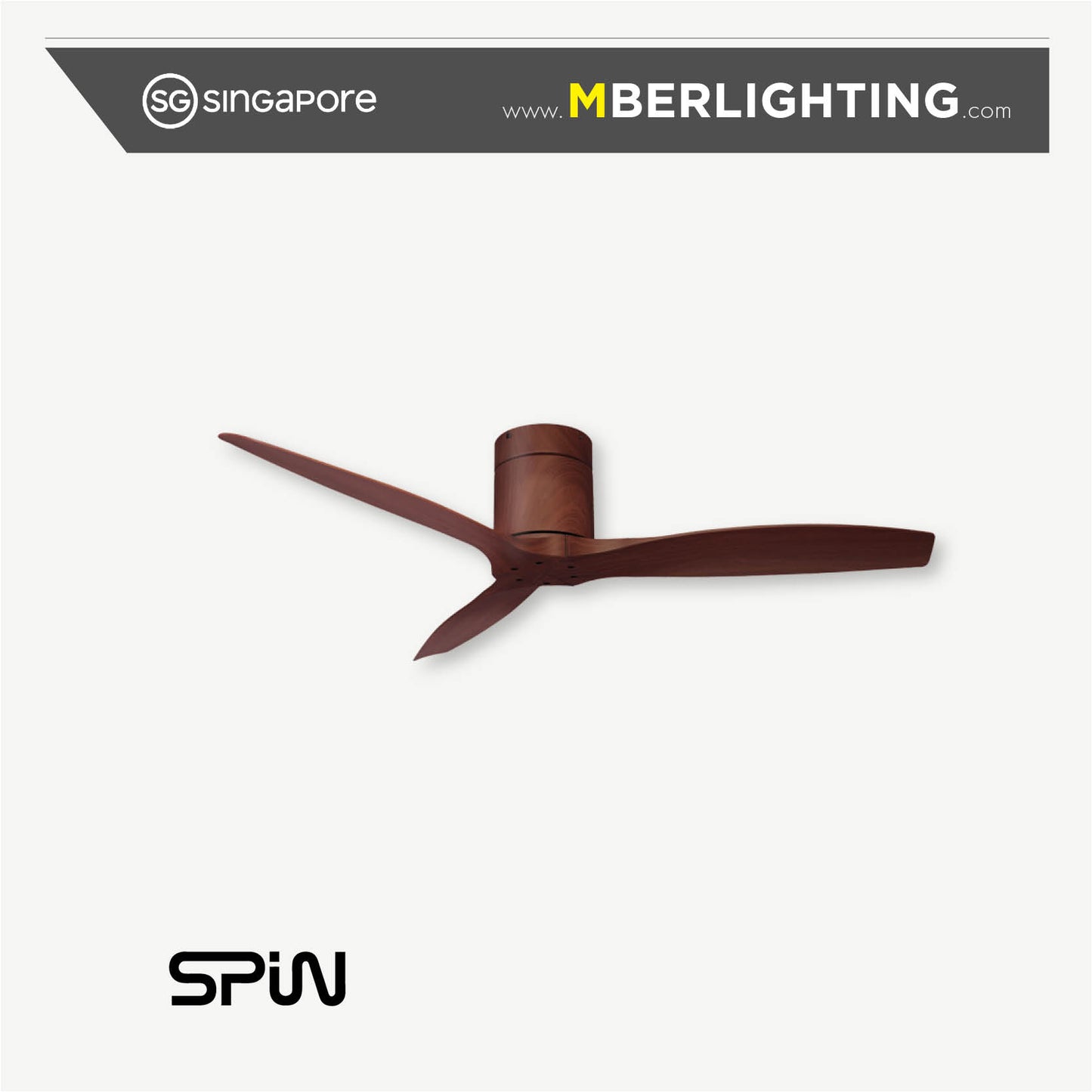 SIGNATURES 3-Blades Hugger Ceiling Fan SAVANNAH WALNUT