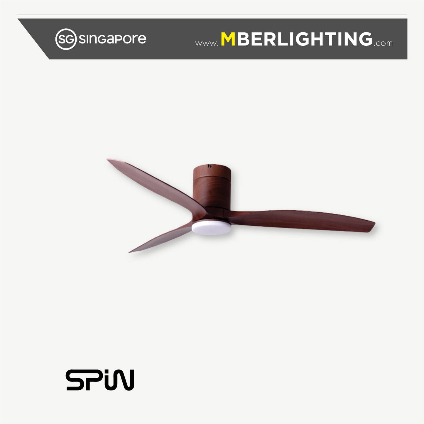 SIGNATURES 3-Blades Hugger Ceiling Fan SAVANNAH WALNUT