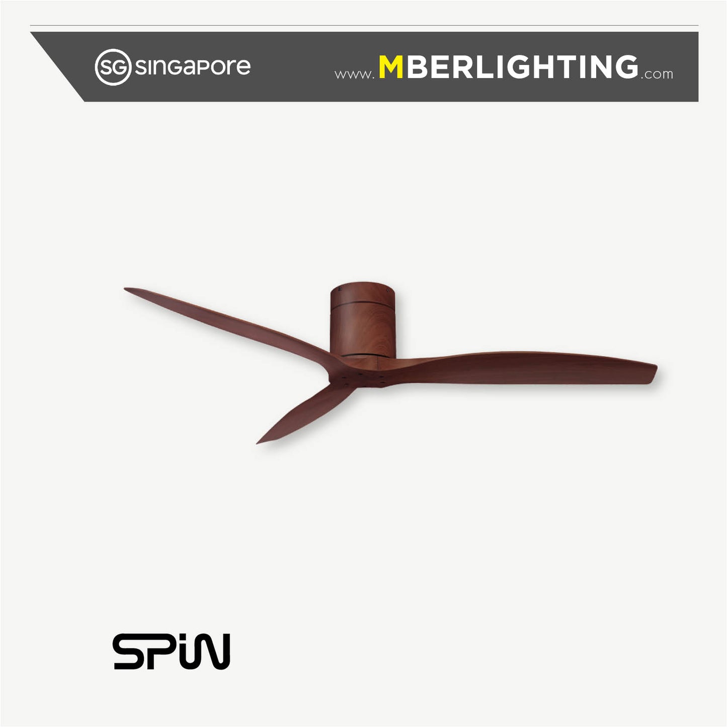 SIGNATURES 3-Blades Hugger Ceiling Fan SAVANNAH WALNUT
