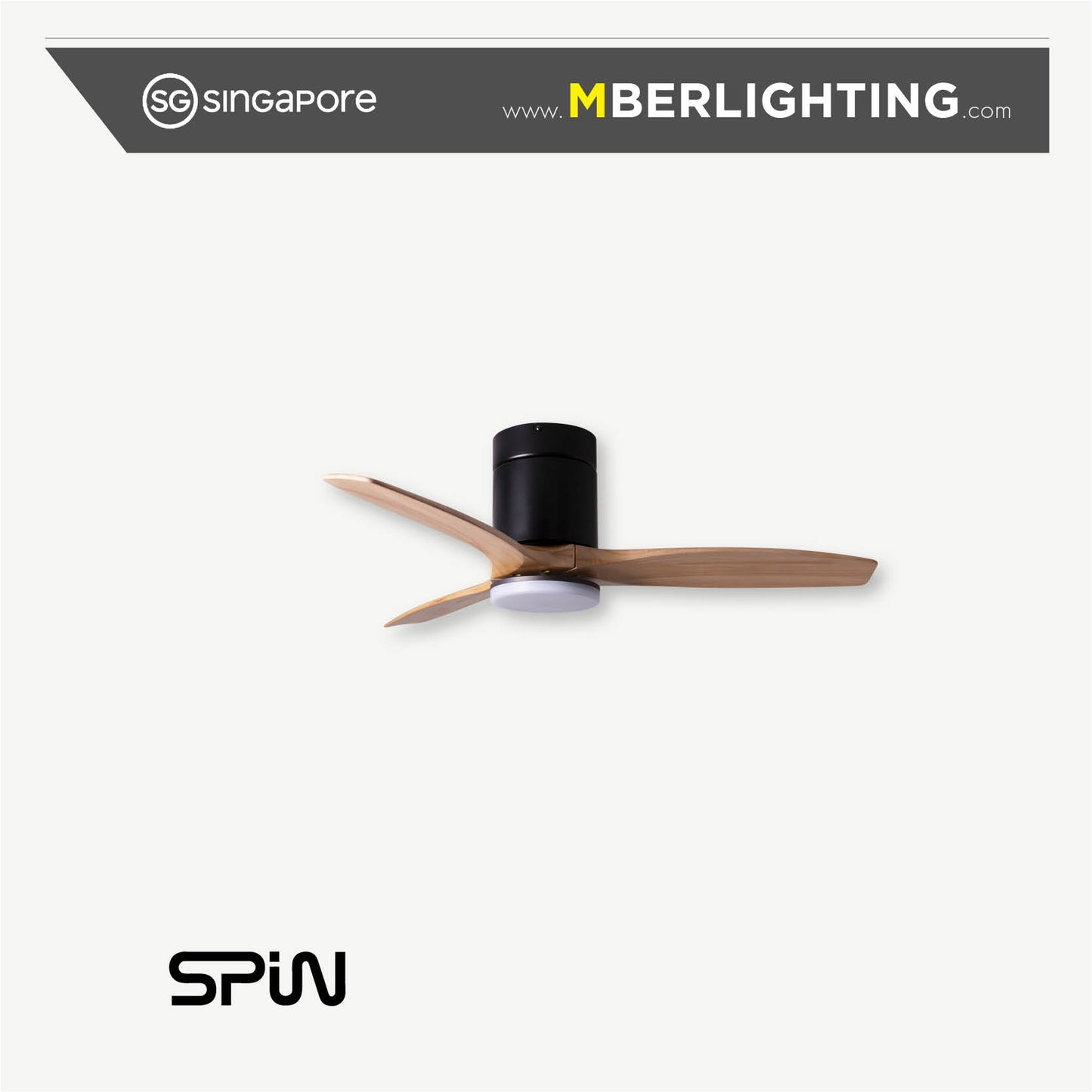 TIMBER 3-Blades Hugger Ceiling Fan OAK