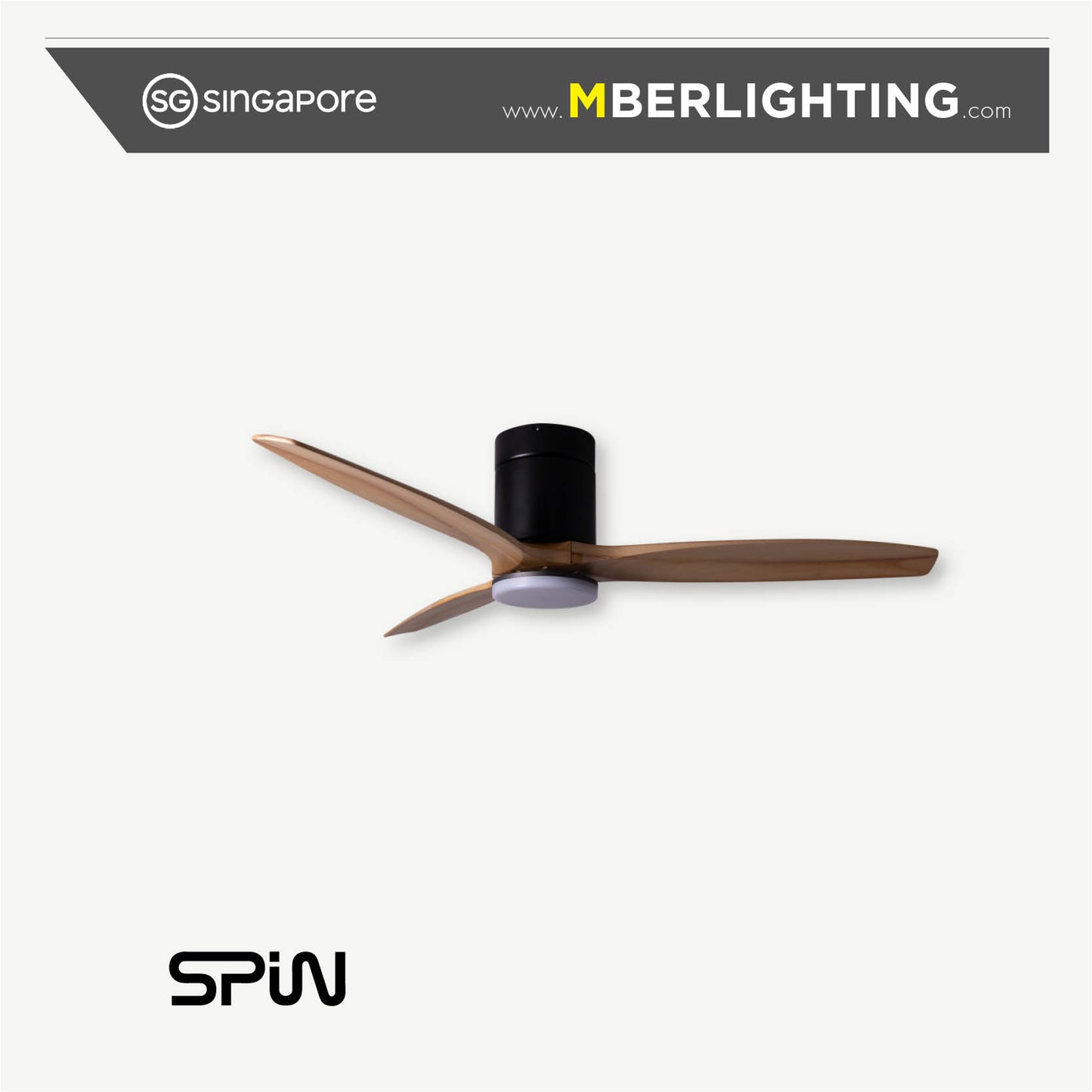 TIMBER 3-Blades Hugger Ceiling Fan OAK